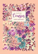 Pretty Floral Birthday Card - Cousin created by Rebecca Prinn