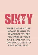 Funny 60th Birthday Card - Hello Sixty created by Poppy Lane