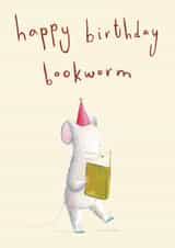 Cute Mouse Birthday Card - for the Bookworm in your Life created by Genevieve Aspinall