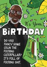 Colin the shiterpillar created by Gobble Goblin Cards