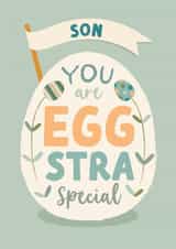 Cute Easter Card - for an EGGstra Special Son - Easter Egg created by The Pattern Press
