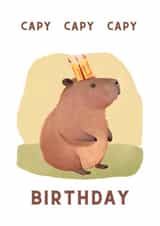Capybara Birthday Card - Capy Capy Capy Birthday created by Hannah's Designs