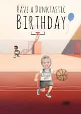 Personalised Birthday Photo Card created by Kerrylovescards - Cute Kids Birthday Photo Card - For Him - Basketball