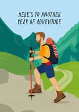 Funny Birthday Card - Hiking - For Him created by Helen Richmond