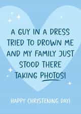 Funny Christening Card - for Baby Boy - Christening Day - From Family created by Tiger Feet Creations