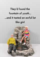 Funny Birthday Card - Gin - Fountain of Youth created by Bold & Bright Cards