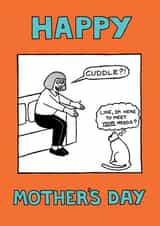 Funny Mother's Day Card - From a Sassy Cat - for a Devoted Cat Mum created by On The Prowl Cat Cartoons