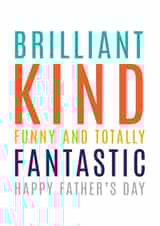 Heartfelt Happy Father's Day Card - Brilliant, Kind, Funny, and Totally Fantastic created by Megan Claire
