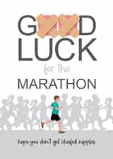 Funny Good Luck Card - Marathon - Hope You Don't get chafed Nipples created by Silly Prints