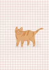 Cute Ginger Cat Card - Pink Birthday Card - Cat Lovers created by Courtney B.