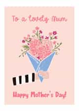 Cute Mother’s Day card stripy top with bunch of flowers created by Lily the Print