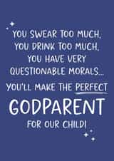 Funny Will You Be My Godparent Card – Humour Proposal Card - Christening created by Tiger Feet Creations