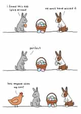 Funny Easter Card - Easter Bunnies Painting Easter Eggs created by Erin O'Farrell