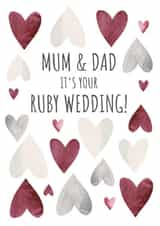 Pretty Ruby Wedding Card - Celebrate 40 Years Together - Mum & Dad created by Amy Munro