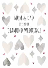 Diamond Wedding Anniversary Card - For Deserving Parents - 60 Years Of Joy! created by Amy Munro