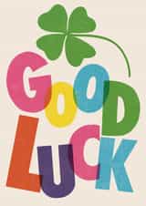 Pretty Good Luck Card - Colourful - Clover created by Rebecca McConnachie