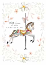 Pretty Christening Card - Girl - Traditional Horse created by Samantha