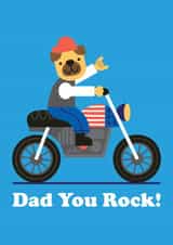Cute Father's Day Card - Motorcycle - Dad You Rock! created by Studio Boketto