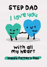 Heartfelt Father's Day card - Step Dad - i love you with all my heart created by The Playful Indian
