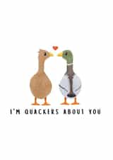 Cute Anniversary Card - Valentine's Day - Ducks - Quackers About You created by BYANIKA