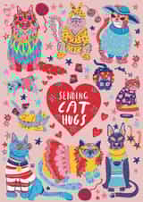Cute Love & Friendship Card - Sending Cat Hugs created by Jess Hislop