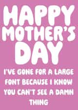 Happy Mother's Day - Funny Cheeky Card to Mum - Can't See Glasses created by SideHustleVibes
