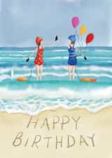 Fun Birthday Card - Swim Friend - Swimmers at Beach - Sea created by Crafty Coast