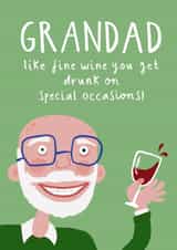 Funny Birthday Card - Grandad - Drunk On Special Occasions - Wine Lover created by Running with Scissors