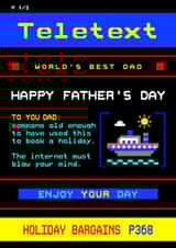 Funny Teletext Father's Day Card - Retro Father's Day created by Of Life & Lemons Ltd.