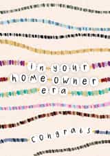 Cute New Home Card - Friendship Bracelet - Taylor Swift - Homeowner Era Pun created by Pink Sky Studios