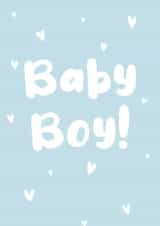 Cute baby card - baby boy - blue hearts. created by Hayley Warhurst Design
