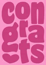 Congratulations Card - Pink Bubble Writing created by @cackhandedcreations