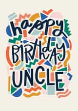 Modern Birthday Card - Abstract Graphic - for Uncle created by Christine Cuddihy Illustration