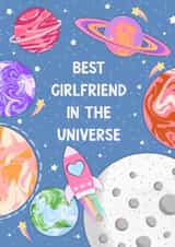 Cute Appreciation Love Card - For Girlfriend - Best Girlfriend In The Universe created by Ohh Clementine