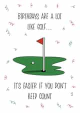Golf putting Green funny birthday card created by prints by beth