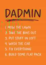 Funny Father's Day Card - For Dad - Dadmin Joke created by Tiger Feet Creations
