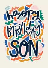 Graphic Birthday Card - Abstract Modern Design - for Son created by Christine Cuddihy Illustration