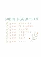 Christian Faith Card - God is bigger than... created by Prints by Emma