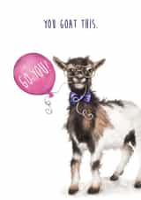 Cute Good Luck Card - You GOAT this! created by Citrus Bunn