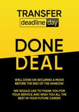 Funny Leaving Card For Staff and Co-workers – Transfer Deadline Day created by Paul Stevens