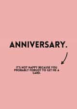 Funny Anniversary Card - For a Forgetful Partner created by Tash Adele Studios