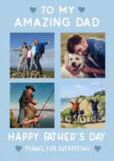 Personalised Father's Day Photo Card created by @hollielonglanddesigns - Heartfelt Father's Day Photo Card - Amazing Dad - Thanks for Everything