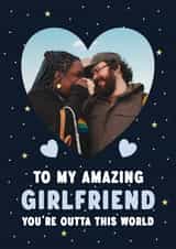 Personalised Anniversary Photo Card created by @hollielonglanddesigns - Heartfelt Anniversary Photo Card - Amazing Girlfriend - Outta this World