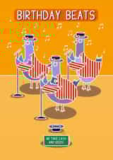 Funny singing pigeon birthday card for anyone. created by Pigeon Pals