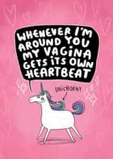 Naughty Anniversary Card - Unicorn - Vagina Heartbeat created by Katie Abey