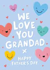 Cute Father's Day Card - Happy Hearts - We Love You Grandad created by Macie Dot Doodles