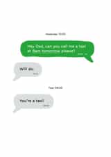 Funny Father's Day Card - Text Messages - Taxi Dad Joke created by Craftful Cards