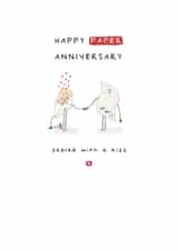 Cute Anniversary Card - Letter & Envelope - Paper - 1st created by Larry the Match