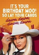 Funny Beyoncé Birthday Card - Country Music - Texas Hold 'Em created by Mrs Best Paper Co.