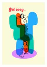 Colourful and calming Get Cosy card for any occassion created by Nick Peill